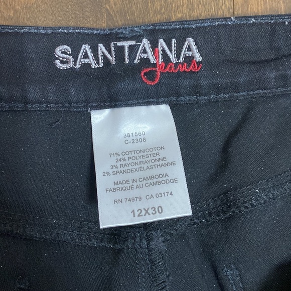 Santana Black Classic Straight Leg Jeans - Picture 4 of 6